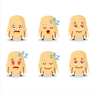 Çizgi film karakteri, uykulu ifadeli. Vektör illüstrasyonu