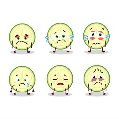 Hüzünlü suratlı bir kabak çizgi film karakteri. Vektör illüstrasyonu