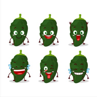 Gülen surat ifadesiyle poblano karakteri. Vektör illüstrasyonu