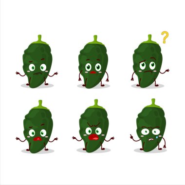 Poblano 'nun çizgi film karakteri hangi ifadeyle. Vektör illüstrasyonu