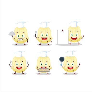 Passon 'un çeşitli şef ifadeleri olan çizgi film karakteri. Vektör illüstrasyonu