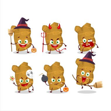 Kudüs mimarının çizgi film karakteri ile cadılar bayramı ifadesi. Vektör illüstrasyonu