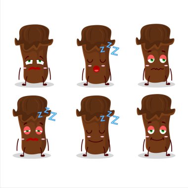 Uykulu yüzlü Clevo çizgi film karakteri. Vektör illüstrasyonu