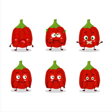 Yüzü olmayan kırmızı habanero çizgi film karakteri. Vektör illüstrasyonu