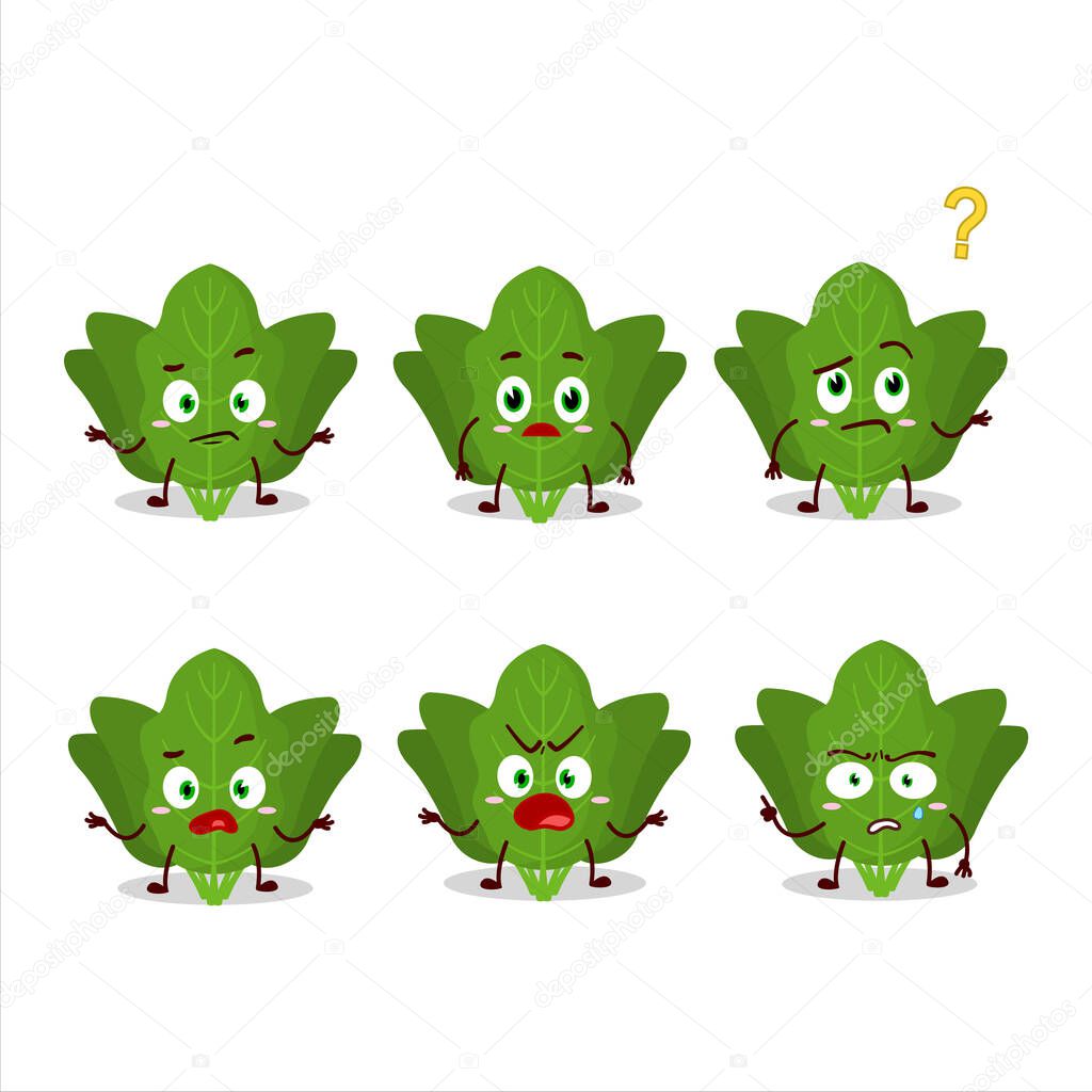 Cartoon character of spinach with what expression. Vector illustration