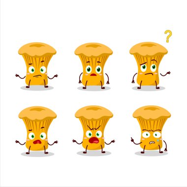 Chanterelle 'in çizgi film karakteri, hangi ifadeyle. Vektör illüstrasyonu