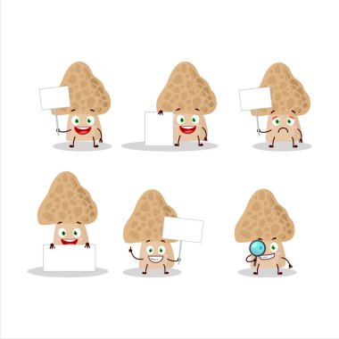 Karakterli Morel çizgi filmi bilgi panosunu getir. Vektör illüstrasyonu