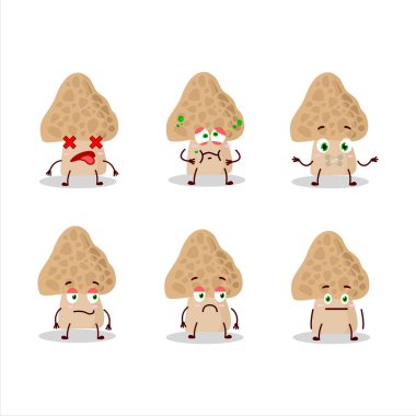 Karakterde ifadesiz Morel çizgi filmi. Vektör illüstrasyonu