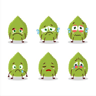 Basil karikatür karakterini hüzünlü bir ifadeyle bırakıyor. Vektör illüstrasyonu