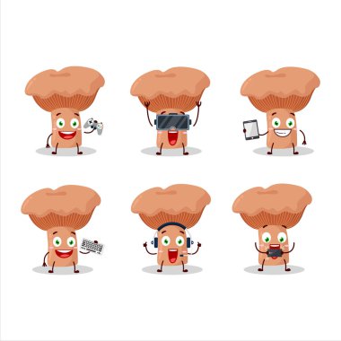 Niscalo çizgi film karakteri çeşitli şirin ifadelerle oyunlar oynuyor. Vektör illüstrasyonu