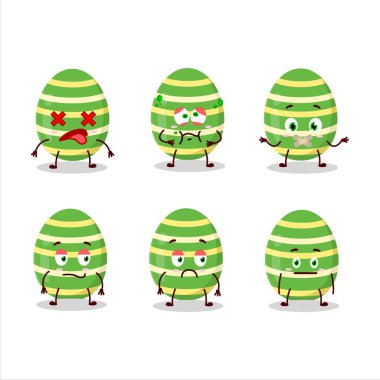 Yeşil Paskalya Yumurtası çizgi film karakteri, ifadesiz. Vektör illüstrasyonu