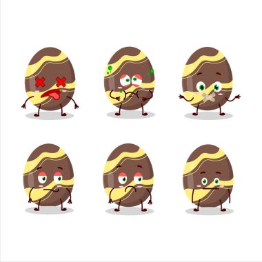 Kahverengi paskalya yumurtası çizgi film karakteri, ifadesiz. Vektör illüstrasyonu