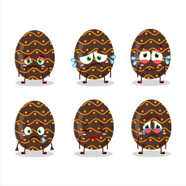 Koyu kahverengi paskalya yumurtası karikatür karakteri. Vektör illüstrasyonu