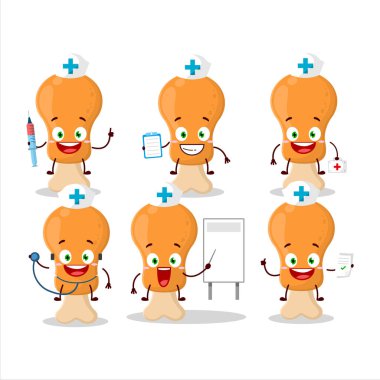 Tavuk çizgi film karakteri ile Doktor Mesleği simgesi