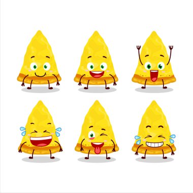 Gülümsemeli İtalyan peynirli pizzasının çizgi film karakteri. Vektör illüstrasyonu