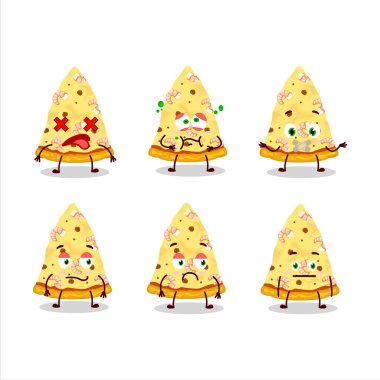 Bir dilim marinara pizza çizgi film karakteri, ifadesiz. Vektör illüstrasyonu