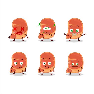 Karakterde ifadesiz biftek karikatürü. Vektör illüstrasyonu