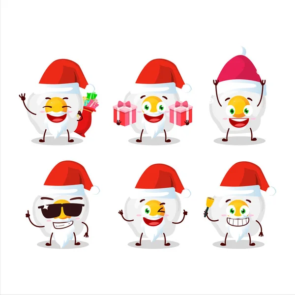 Emoticones Santa Claus Con Personaje Dibujos Animados Huevo Frito Ilustración — Vector de stock