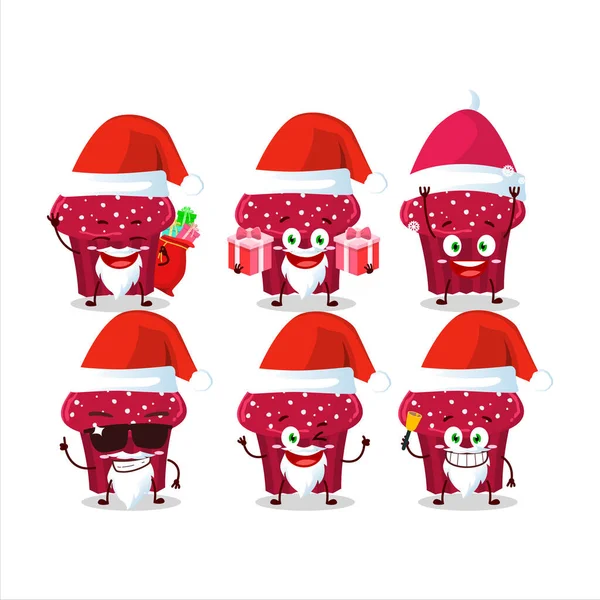 Santa Claus Emoticons Карикатурним Персонажем Вишневого Кексу Приклад Вектора — стоковий вектор