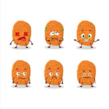 İfadesiz tavuk nugget çizgi film karakteri. Vektör illüstrasyonu