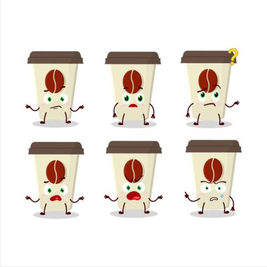 Sütlü kahve fincanının çizgi film karakteri. Vektör illüstrasyonu