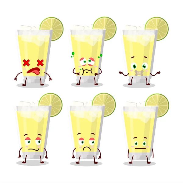 Caricature Limonade Dans Personnage Avec Une Expression Négative Illustration Vectorielle — Image vectorielle