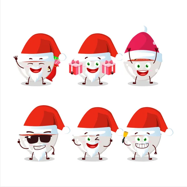Émoticônes Père Noël Avec Personnage Dessin Animé Gyudon Illustration Vectorielle — Image vectorielle