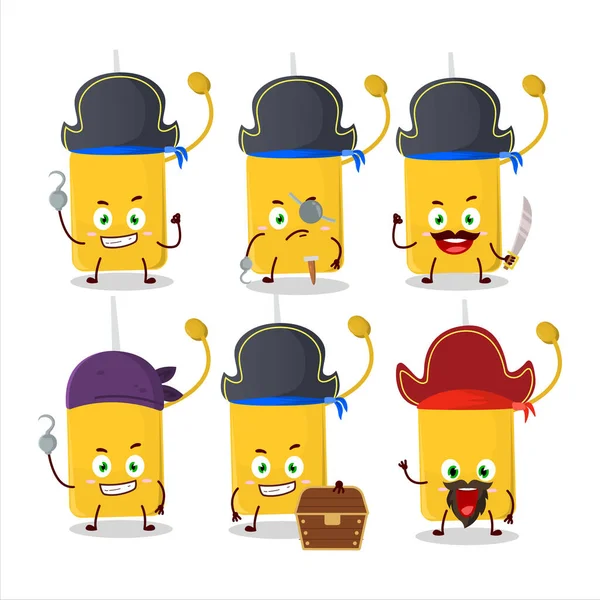 Cartoon Character Sauce Various Pirates Emoticons Vector Illustration — Stock Vector