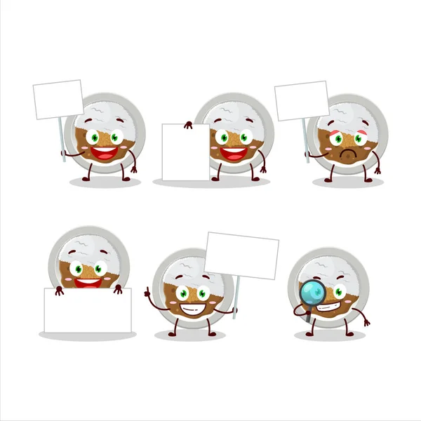 Coco Ichibanya Curry Personaje Dibujos Animados Traer Tablero Información Ilustración — Vector de stock