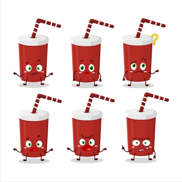 Мультфильм Характер Красной Картонной Чашки Каким Выражением Векторная Иллюстрация — стоковый вектор