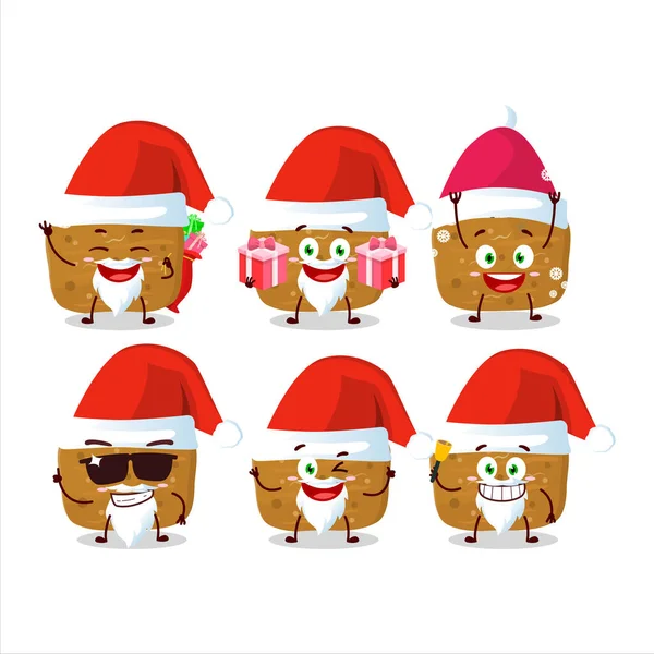 Emotikon Santa Claus Dengan Karakter Kartun Inarizushi Ilustrasi Vektor - Stok Vektor