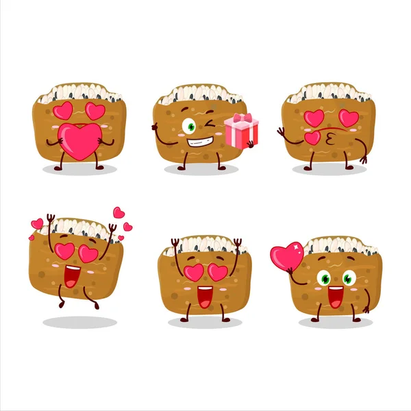 Inarizushi Cartoon Character Love Cute Emoticon Vector Illustration — Stock Vector