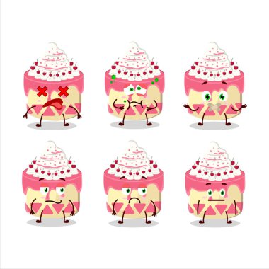 Yüzü olmayan vişneli pasta çizgi film karakteri. Vektör illüstrasyonu