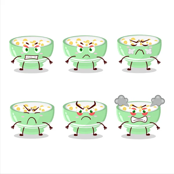 Cornflakes Personagem Desenho Animado Com Várias Expressões Irritadas Ilustração Vetorial —  Vetores de Stock