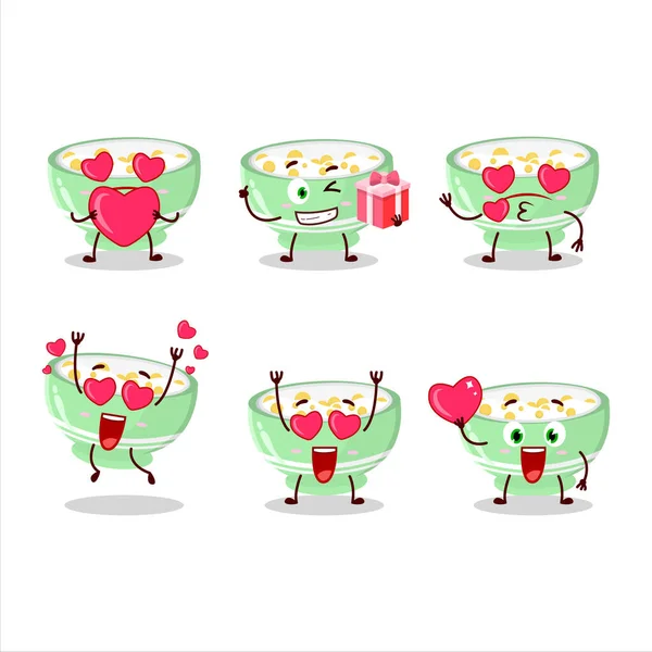 Cornflakes Personagem Desenho Animado Com Amor Bonito Emoticon Ilustração Vetorial —  Vetores de Stock