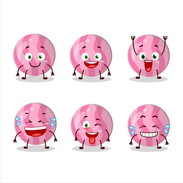 Cartoon Character Pink Candy Smile Expression Vector Illustration — Stock Vector