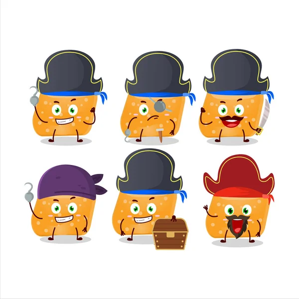 Personaje Dibujos Animados Dulces Jalea Naranja Caramelo Con Varios Emoticonos — Vector de stock