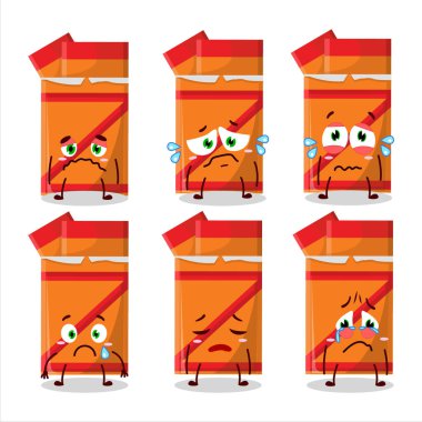 Üzgün suratlı turuncu sakız çizgi film karakteri. Vektör illüstrasyonu