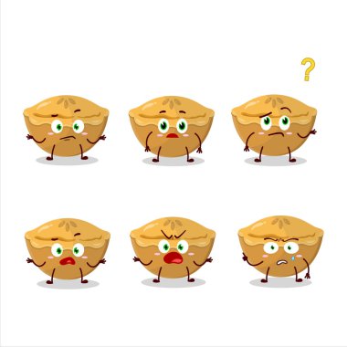 Pastanın karikatür karakteri ve nasıl bir ifade. Vektör illüstrasyonu