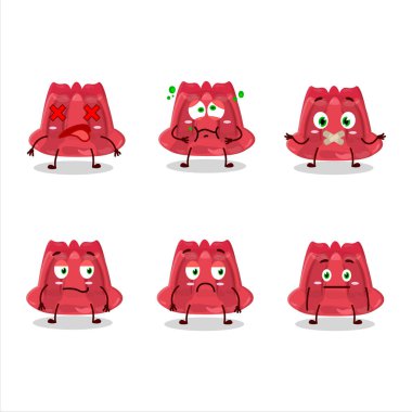 İfadesiz kırmızı puding çizgi film karakteri. Vektör illüstrasyonu