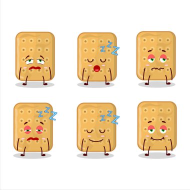 Uykulu suratlı çizgi film karakteri. Vektör illüstrasyonu