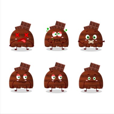 Chocolate ice cream scoops cartoon character with nope expression. Vector illustration
