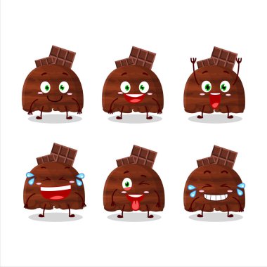 Cartoon character of chocolate ice cream scoops with smile expression. Vector illustration