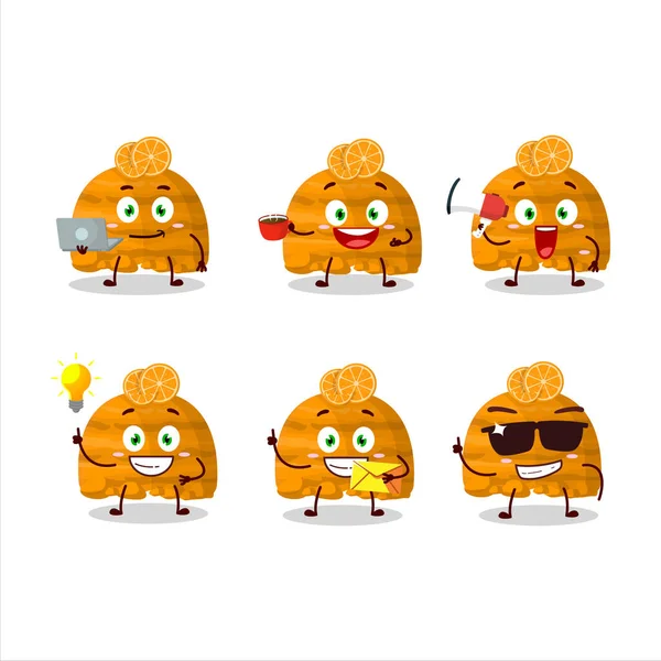 Orange Ice Comops Cartoon Character Various Types Business Emoticons Векторная — стоковый вектор