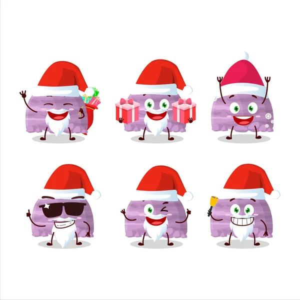 Weihnachtsmann Emoticons Mit Blaubeereisschaufeln Zeichentrickfigur Vektorillustration — Stockvektor