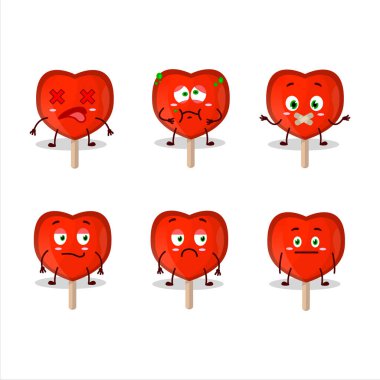 Lolipop ifadesiz çizgi film karakterlerine bayılır. Vektör illüstrasyonu