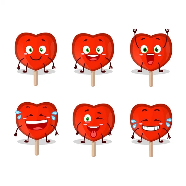 Personaggio Cartone Animato Amore Lolipop Con Espressione Sorriso Illustrazione Vettoriale — Vettoriale Stock