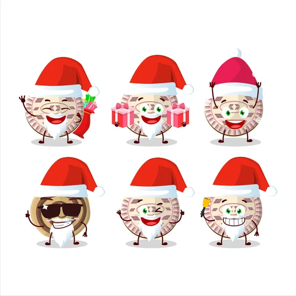 Emoticones Santa Claus Con Personaje Dibujos Animados Galletas Vainilla Ilustración — Vector de stock