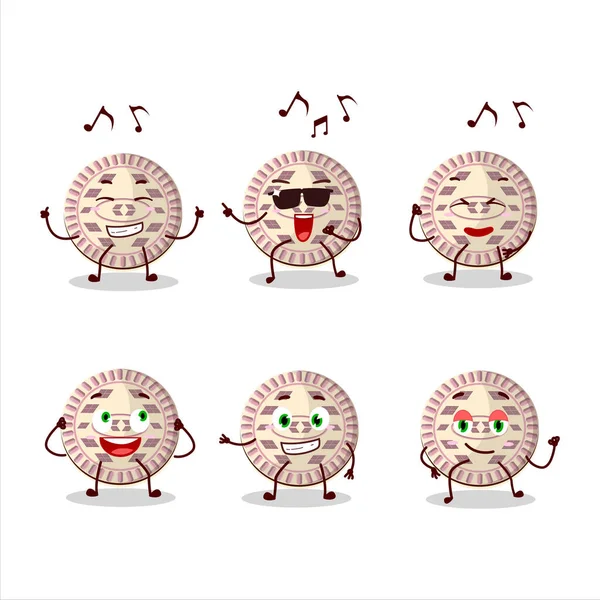 Une Image Personnage Bande Dessinée Danseuse Biscuit Vanille Appréciant Musique — Image vectorielle