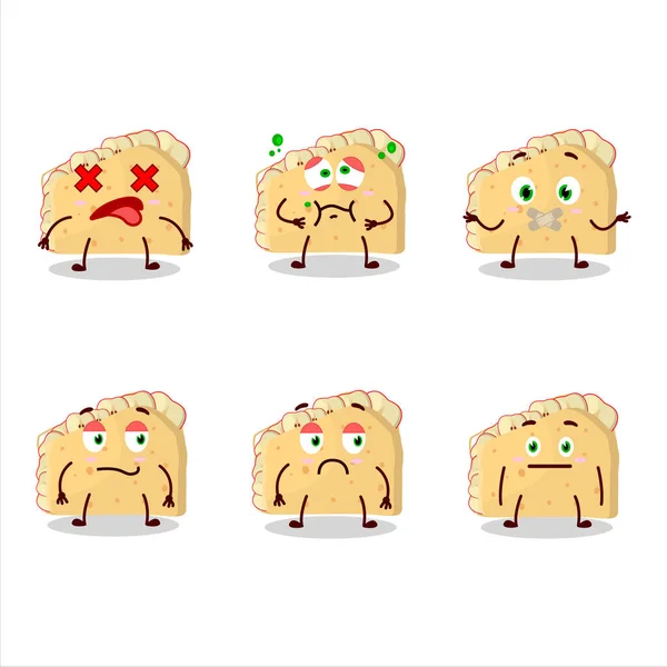 Personaje Dibujos Animados Sándwich Manzana Con Expresión Nope Ilustración Vectorial — Vector de stock